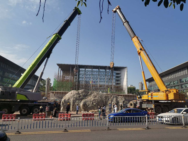 石柱风景石吊装搬运